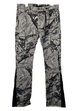 Men's Gray KDNK Camouflage Cargo Pants size 34